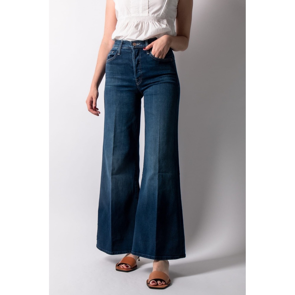 Mother The Tomcat Roller Groovy High Rise Wide Leg Jeans Blue 27